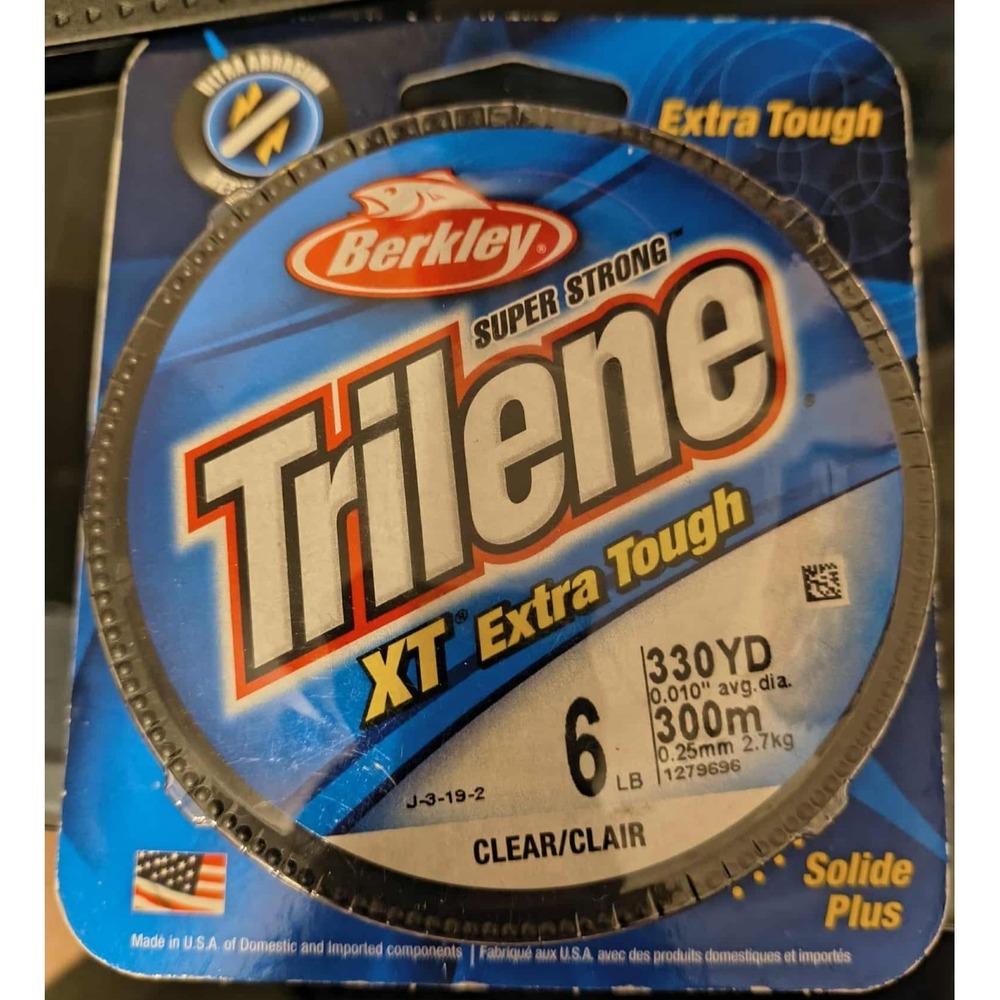 Berkley Trilene XT Extra Tough Fishing Line 6 Lb Clear 330 Yards - Lot of 2